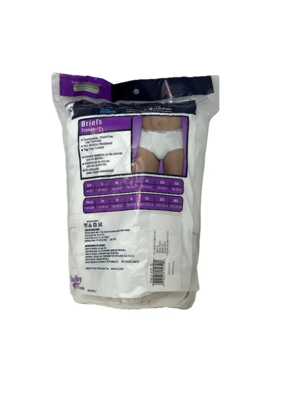 Fruit of the Loom Men's XL White Briefs Underwear Pack of 7 Vintage NWT NOS